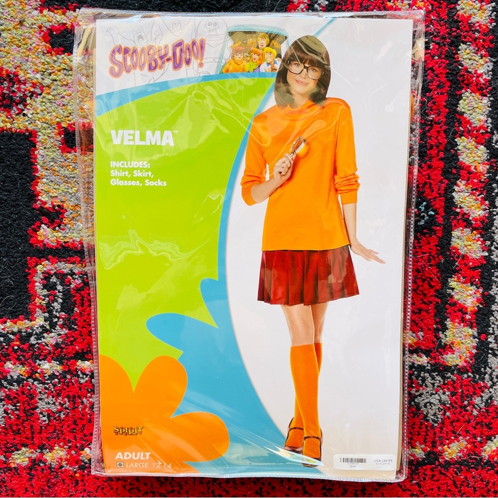 Spirit Velma Costume with Orange Top and Maroon Skirt - Picture 2 of 7